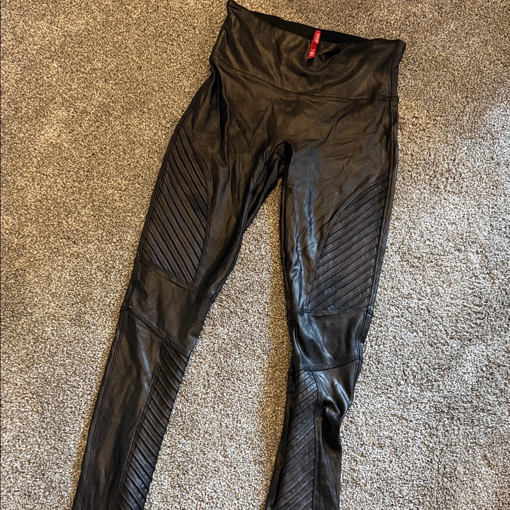 Spanx Black Faux Leather Leggings
